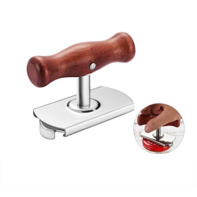 High Quality Wooden Handle Adjustable Easy Can Jar Opener Stainless Steel For Weak Hand