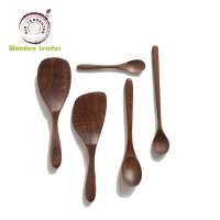 High Quality Natural Wooden Walnut Wood Kitchen Utensil Spoon Set