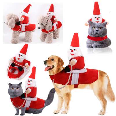 Merry Christmas  Pet Suit Santa Rider Style Clothes Dog Costume Christmas