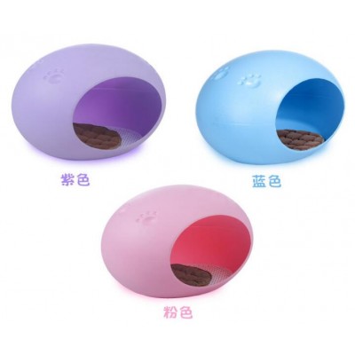 Dog Kennel Pet Weatherproof Indoor Outdoor Animal Shelter EGG Oval Round Shape Plastic Cat House